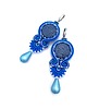 kolczyki soutache Kolczyki sutasz niebieske dżinsowe Ring codziennie z łezką