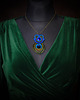 wisiory Peacock eye- wisior soutache z piórami