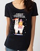 t-shirt damskie Koszulka damska organiczna Merry Christmas Lama