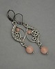 kolczyki wire wrapping Długie kolczyki kamień słoneczny wire wrapping