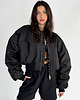 kurtki damskie Krótka kurtka typu bomber czarna