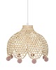 lampy wiszące Lampa wisząca bambusowa z pomponami Marone, 22x28 cm