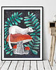 plakaty White Weasel ilustracja drukowana