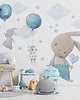 naklejki ścienne do pokoju dziecka NIEBIESKIE KRÓLICZKI BALONY NAKLEJKI NA ścianę