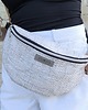 saszetka nerka Szara nerka pleciony materiał boho na ramię
