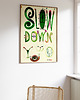 plakaty Plakat  SLOW DOWN grafika ślimak BALANS PRACA ilustracja do domu