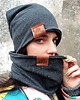 czapki damskie Cienka czapka unisex przejściowa grafitowa