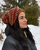 czapki damskie Kolorowa duża czapka beanie z wełną i alpaką