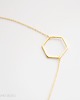 złote naszyjniki Gold Plated Hexagon Necklace