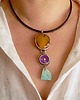 srebrne naszyjniki - bursztyn, larimar, sugilit-wisior-