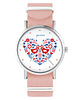 zegarki damskie Zegarek - Ptaszki folkowe - brzoskwiniowy róż