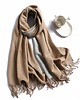 szale damskie SZAL SZALIK DAMSKI 100% KASZMIROWY BEŻOWY SZARY