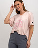 t-shirt damskie T SHIRT DAMSKI   do serka z nadrukiem różowy