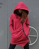 bluza z kapturem damska Bluza damska asymetryczna bordowa bawełniana