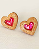 kolczyki z masy plastycznej Kolczyki serduszka ciasteczka
