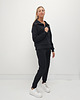 komplety damskie Anisa minimalistyczny lekko dopasowany komplet spodnie i bluza - Black