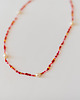 chokery Czerwony choker z perłami