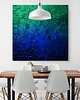 obrazy Obraz artystyczny  120x120cm turkusowe szaleństwo