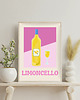 grafiki i ilustracje Plakat z drinkiem, włoskie Limoncello (pink) letni plakat