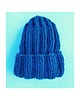 czapki damskie Niebieska czapka  beanie  z wełną