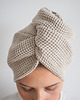dodatki - łazienka - różne Lniany turban waflowy NATURAL