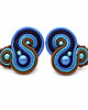 kolczyki soutache Brąz i niebieski- kolczyki sutasz