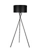 lampy podłogowe Lampa Podłogowa Hugo E27 Satyna Czarny abazur