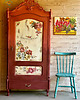 krzesła Krzesło turkusowe shabby chic, patyczak 