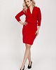 swetry damskie  Dzianinowa sukienka - SUK009 czerwona MKM