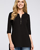 tuniki damskie Asymetryczna tunika-czarna(M-278)