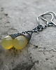 kolczyki wire wrapping Żółty chalcedon - sztyfty