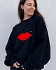 bluza bez kaptura damska Bluza Iconic Czarna Usta