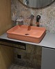 umywalki Betonowa umywalka prostokątna ryflowana 50cm w kolorze brzoskwiniowym