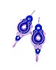 kolczyki soutache Kolczyki sutasz chabrowo lawendowe kolorowe Margo długie romantyczne