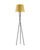lampy podłogowe Czarna lampa podłogowa na 3 nogach TOKIO z musztardowym abażurem