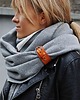 szale damskie Zimowy komin damski, duży komin oversize z zapinką skórzaną