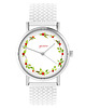zegarki damskie Zegarek - Wianek, dzika róża - silikonowy, biały