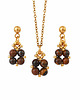 komplet biżuterii Komplet Biżuterii Tygrysie Oko - Kolczyki Sztyfty i Naszyjnik