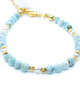 bransoletki z kamieni naturalnych Larimar z perełką