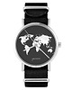 zegarki unisex Zegarek - Mapa świata  -  czarny, nylonowy, unisex