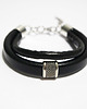 bransoletki skórzane Bransoletka skórzana - unisex, czarna