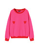 bluza bez kaptura damska Rossa - Różowa bluza z serduszkami