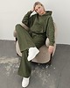 komplety damskie Aba komplet oversized kangurka i szerokie spodnie wide leg  Khaki
