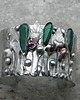 bransoletki z kamieni naturalnych Malachit /masa perłowa     - BRANSOLETA MANKIET  CUFF