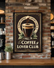 grafiki i ilustracje PLAKAT kawa, coffee lover club, vintage grafika loft