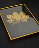 grafiki i ilustracje Plakat Złoty Liść Klonu. Monotypia Botaniczna. Złota Rama Alu 20x30 cm