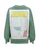 bluza bez kaptura damska Zielona bluza z geometryczną grafiką