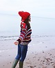 swetry damskie  Sweter handmade  melanż  z wełną