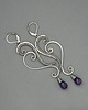 kolczyki wire wrapping Długie kolczyki z ametystami wire wrapping ametyst