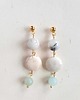 kolczyki z kamieniami Kolczyki wiszące howlit, kamień księżycowy, akwamaryn